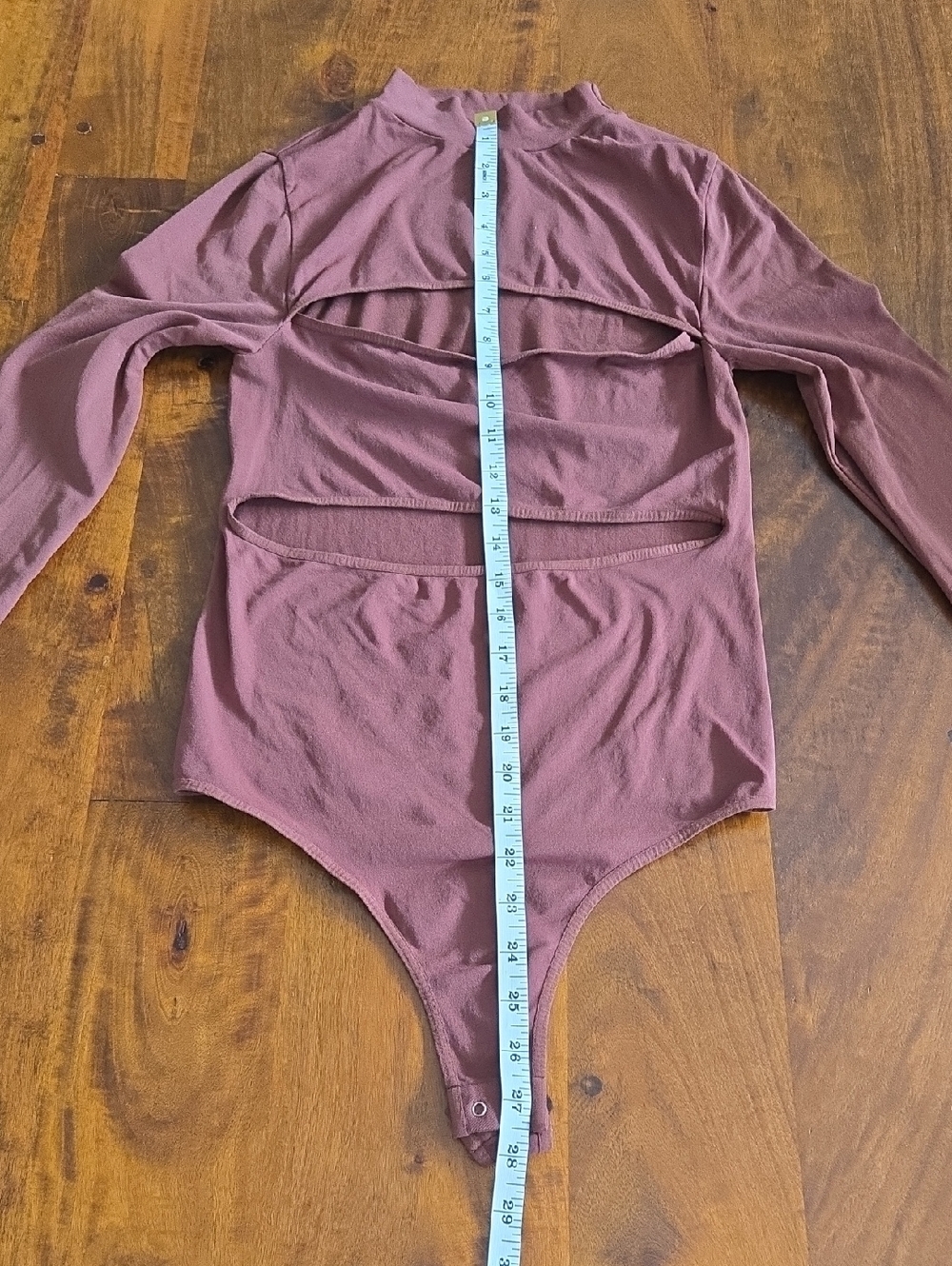 Intimately Free People Chocolate Brown Seamless Mock Neck Cut-out Bodysuit M/L - Picture 7 of 10